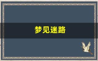 梦见迷路(总是走不出来)