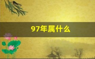 97年属什么(97年属什么生肖配对最合适)