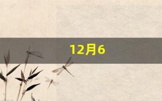 12月6(12月6日是黄道吉日吗)