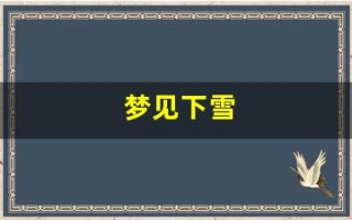 梦见下雪(梦见下雪是什么意思 周公解梦) 梦见下雪(梦见下雪是什么意思 周公解梦)