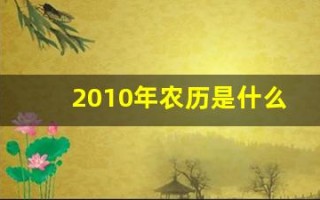2010年农历是什么年