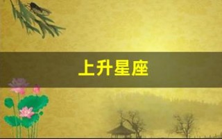 上升星座(上升星座查询对照表)