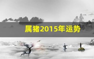 属猪2015年运势(属猪的2015年多大年龄)