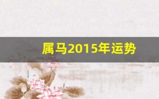 属马2015年运势(属马2015年运势及运程详解)