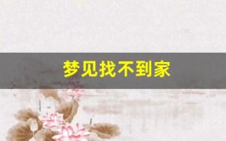 梦见找不到家(梦见找不到家人了预示什么)